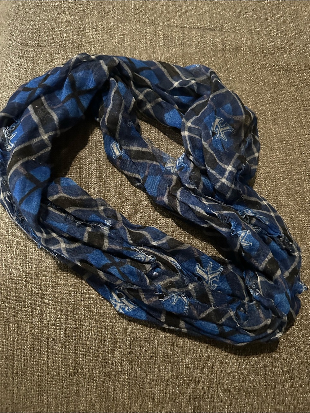 Blue Plaid UK Infinity Scarf Kentucky Wildcats nwot